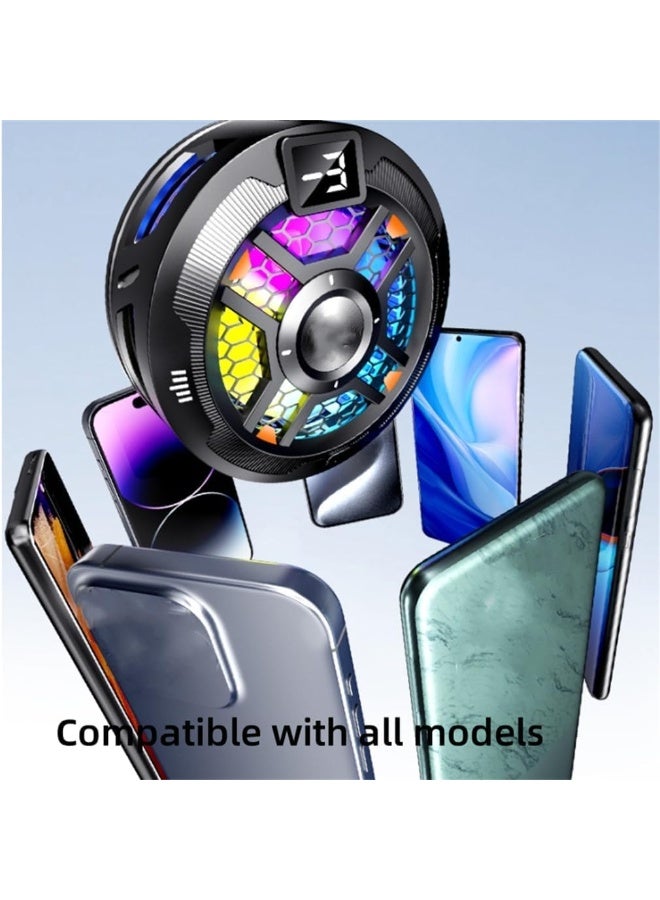 Magnetic phone cooler, gaming-grade, dual-mode/temperature display, portable cooler, suitable for iPhone MagSafe series/Android/iPad/tablets, phone cooling. - Image 5