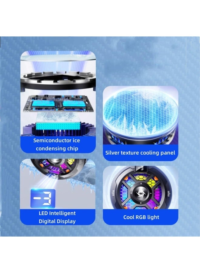 Magnetic phone cooler, gaming-grade, dual-mode/temperature display, portable cooler, suitable for iPhone MagSafe series/Android/iPad/tablets, phone cooling. - Image 2