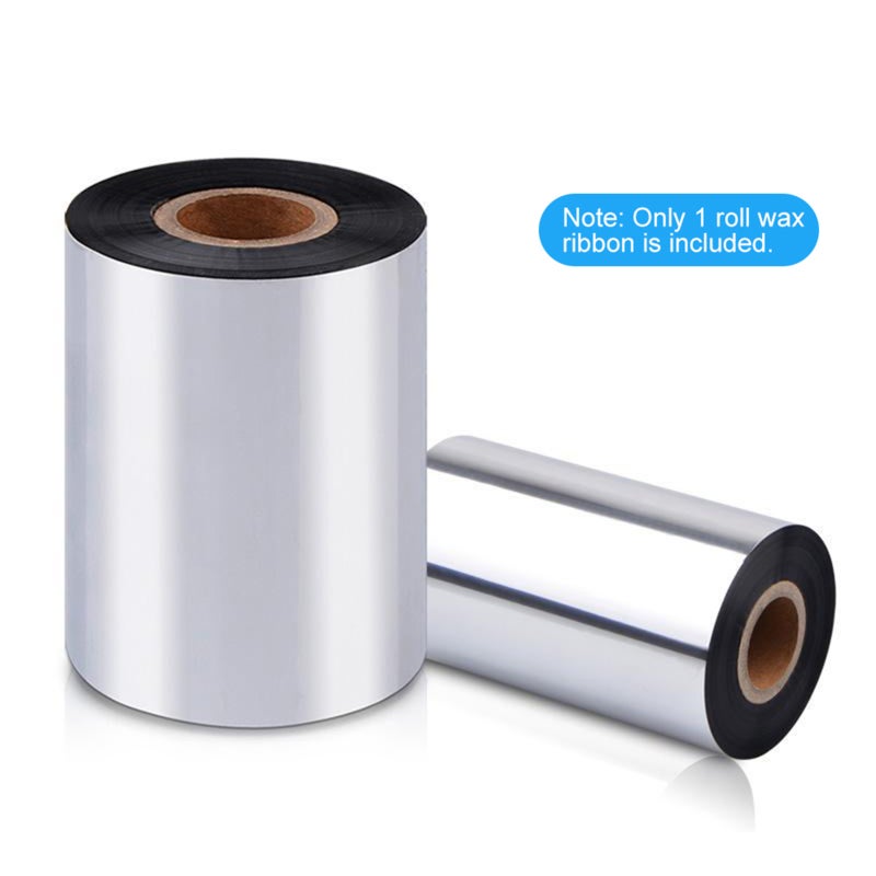 Wax Ribbon 300 Meters For Thermal Transfer Label Printing - Multiple Widths 110mm 100mm 90mm 80mm 70mm 60mm 50mm 40mm - Compact 65mm Roll Diameter for Industrial Packaging Shipping Labels - Image 1