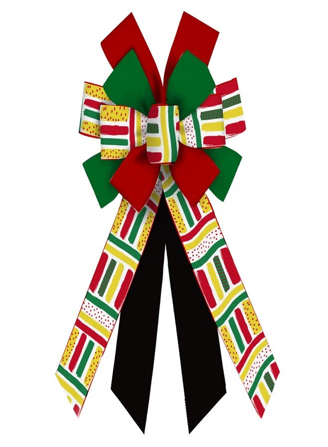Threetols Large Juneteenth Bows for Wreath, Kwanzaa Wreath Bows Black History Month Bows for Front Door, Farmhouse Ornament Burple Tree Bows for African American Holiday Indoor Outdoor Decor - Image 1