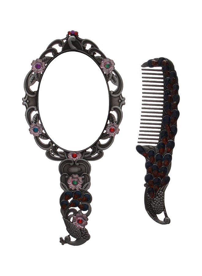 Mirror And Comb Peacock Shaped  Multi Color