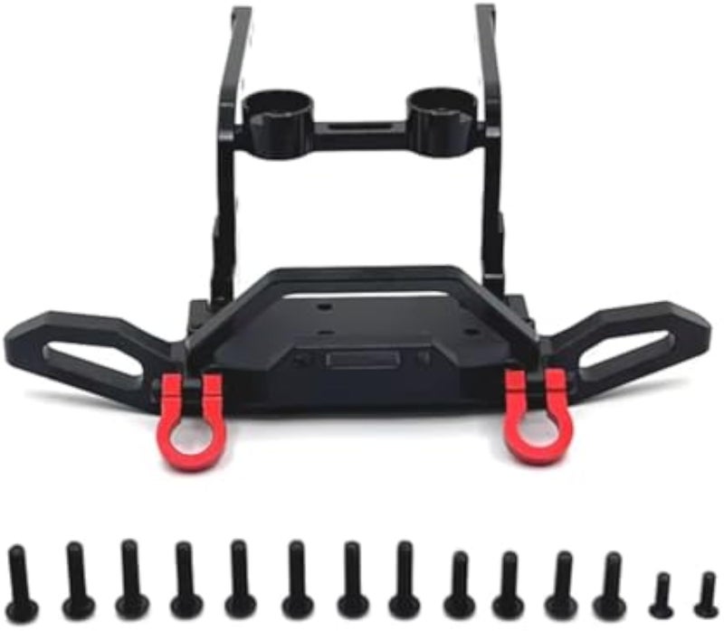 مصد RC متوافق مع MJX لـ Hyper Go H12Y H12Y+ سيارة RC زاحفة بمقياس 1/12 قطع ترقية وملحقات ممتص صدمات أمامي وخلفي من سبيكة الألومنيوم (أحمر) - Image 2