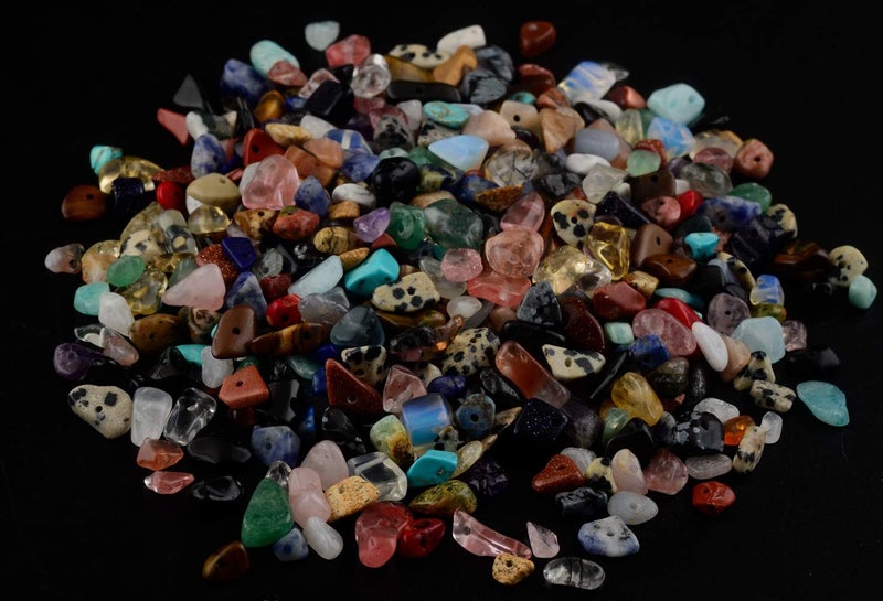 Cmidy Natural Chip Stone Beads Multicolor 5-8mm About 400 Pieces Irregular Gemstones Healing Crystal Loose Rocks Bead Hole Drilled DIY for Bracelet Jewelry Making Crafting (5-8mm, Multicolor) - Image 2