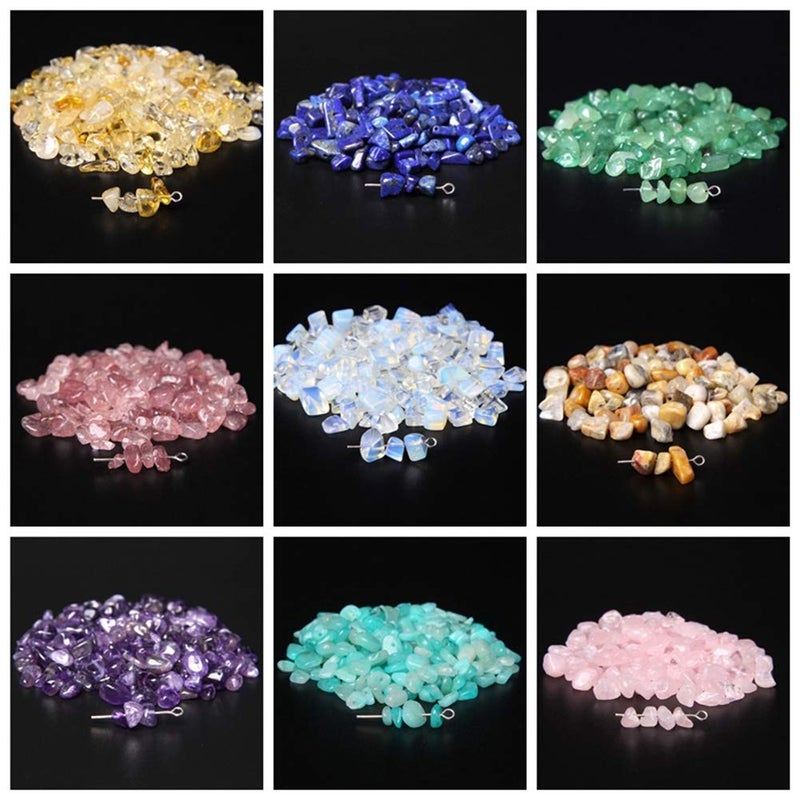 Cmidy Natural Chip Stone Beads Multicolor 5-8mm About 400 Pieces Irregular Gemstones Healing Crystal Loose Rocks Bead Hole Drilled DIY for Bracelet Jewelry Making Crafting (5-8mm, Multicolor) - Image 5