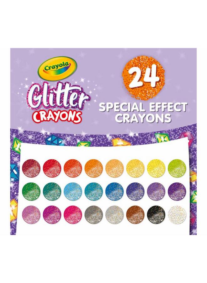 Crayola 24-Piece Nontoxic Glitter Crayon Set Multicolor CRA5237150001 - Image 2