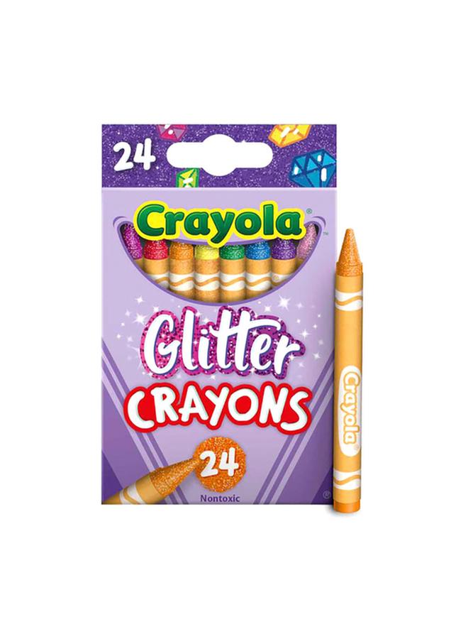 Crayola 24-Piece Nontoxic Glitter Crayon Set Multicolor CRA5237150001 - Image 1