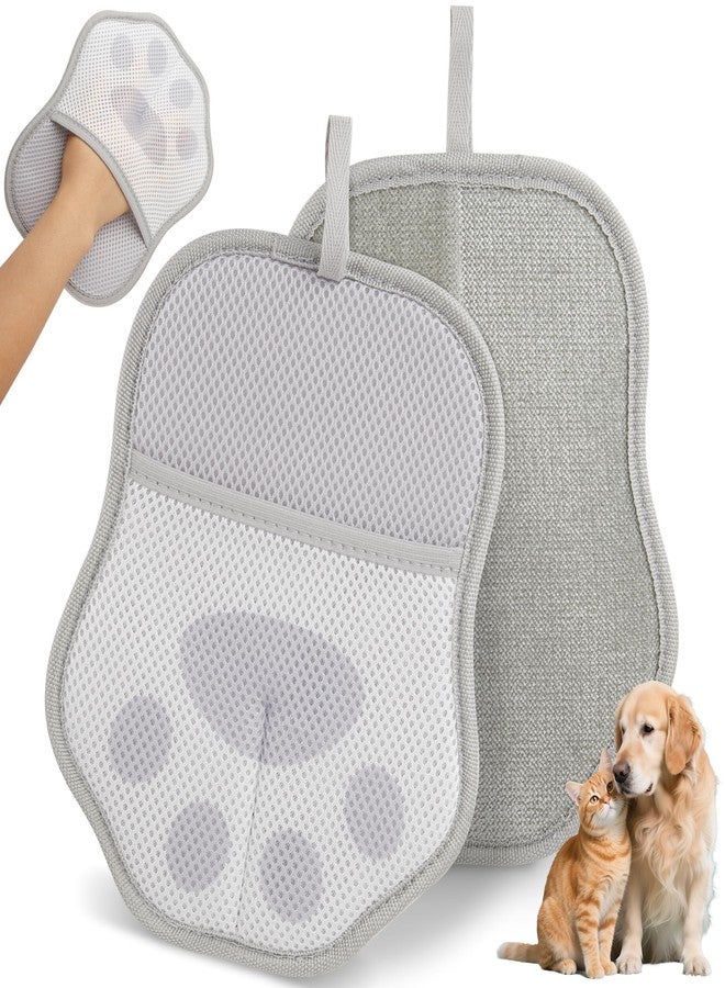 HASSLICKIT Paw-Shaped Pet Hair Removal Glove – Electrostatic Cat & Dog Hair Remover for Furniture, Clothes, Carpet & Car Seats – Cute Reusable Multi-Surface Lint & Fur Removal Tool (Grey) - Image 1