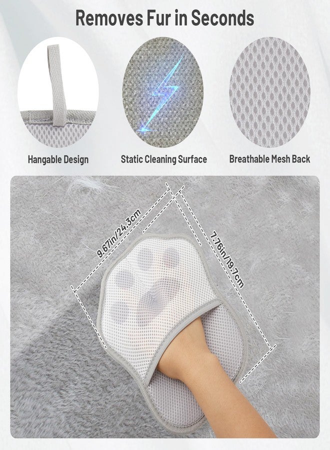 HASSLICKIT Paw-Shaped Pet Hair Removal Glove – Electrostatic Cat & Dog Hair Remover for Furniture, Clothes, Carpet & Car Seats – Cute Reusable Multi-Surface Lint & Fur Removal Tool (Grey) - Image 2
