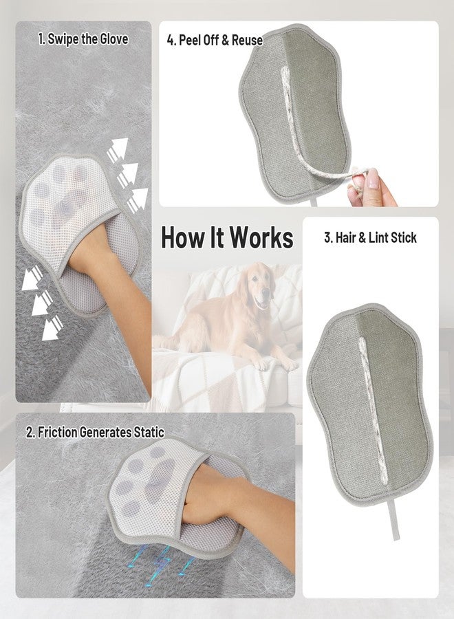 HASSLICKIT Paw-Shaped Pet Hair Removal Glove – Electrostatic Cat & Dog Hair Remover for Furniture, Clothes, Carpet & Car Seats – Cute Reusable Multi-Surface Lint & Fur Removal Tool (Grey) - Image 3