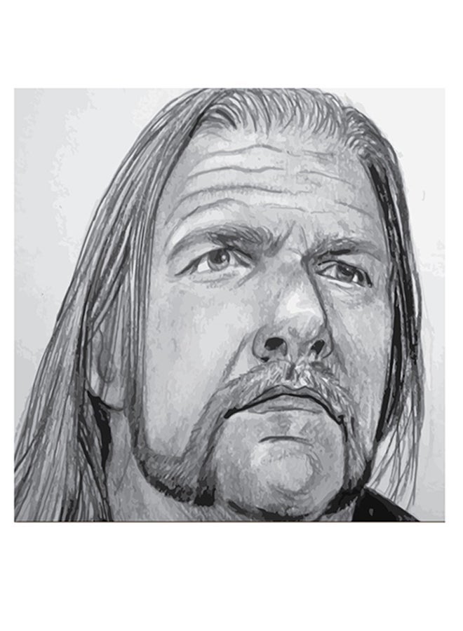RYN Triple H Themed Wall Art Grey/Black/White 30x30cm - Image 1