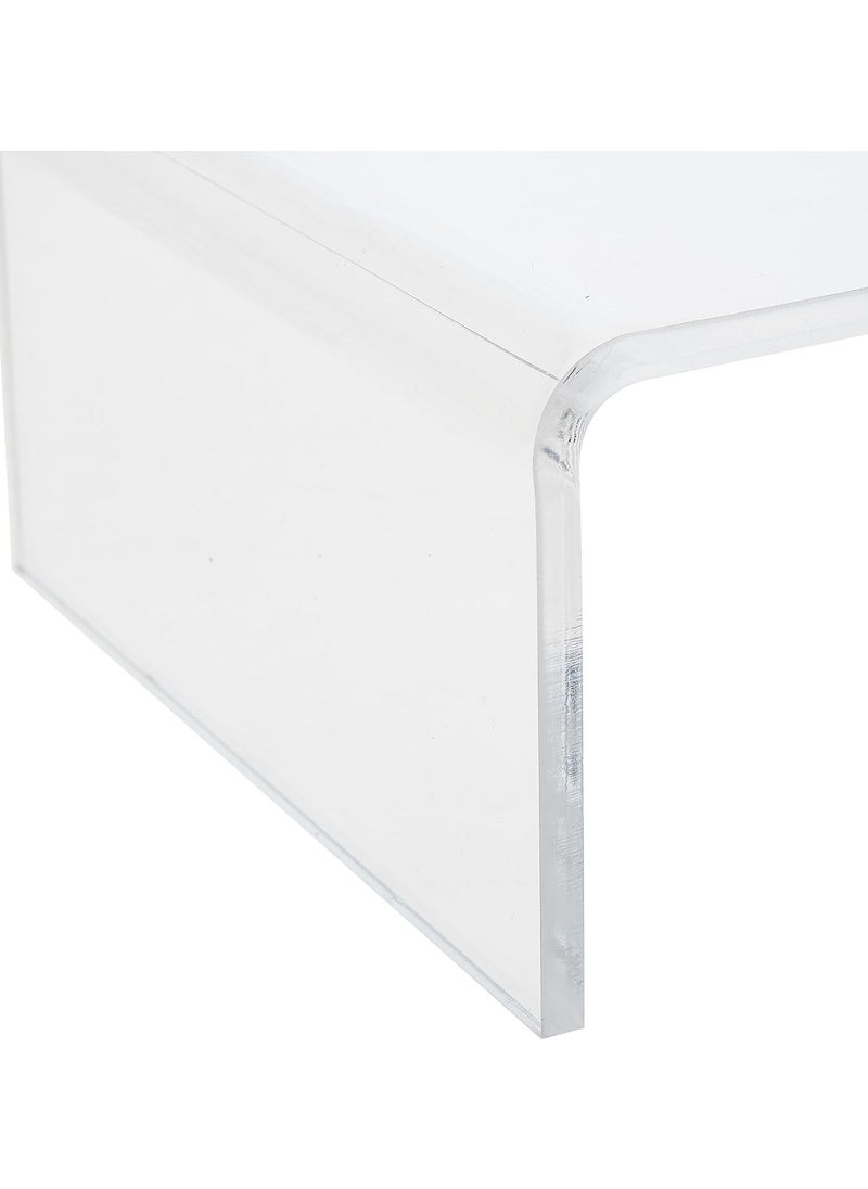 Clear Acrylic Stand for Computer Laptop TV, Display Risers, Jewelry Display Stand, Figure Showcase, Clear Dessert Table (Size 380 x 197 x 100mm, Thickness 10mm)