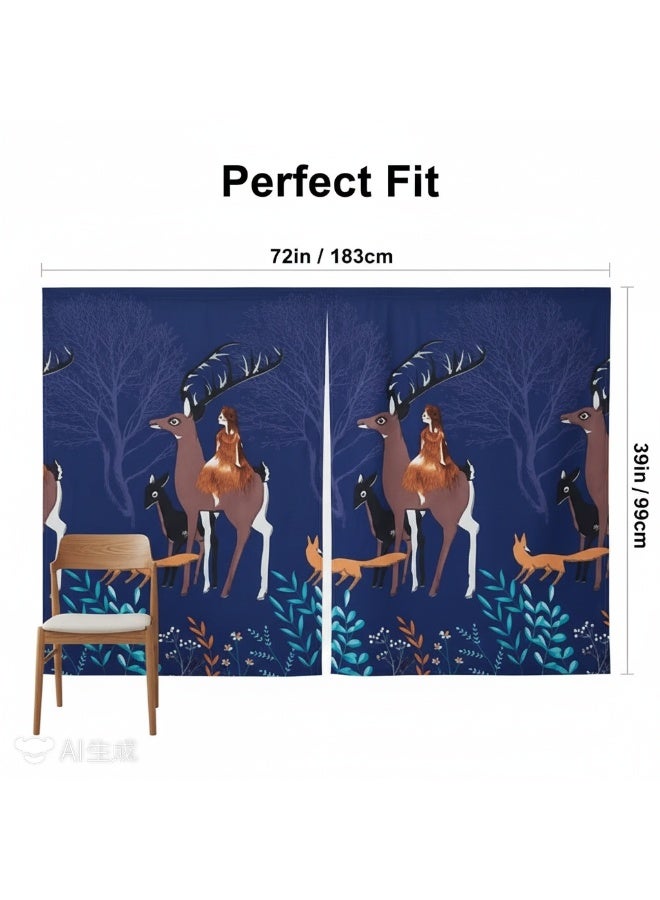 Bluejw Artistic Cartoon-Patterned Lower-Tier Curtains Cotton-Blend Fabric Dormitory Bed Curtains Essential For Private Dormitory Spaces - Image 4