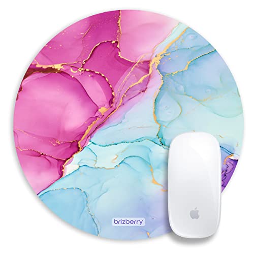 ARTBRIZ Brizberry Mouse Pad, Large Printed Waterproof Anti Skid Rubber Base for Desktop Laptop PC Office Gaming 240 X 240 X 3 mm [20% Larger] (Marble Texture 4, Pack of 1) - Image 1