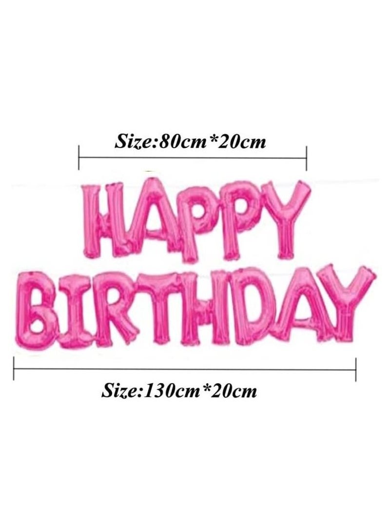 JOLLITY LLC Happy Birthday Letters Balloons Uppercase Conjoined Alphabet Foil Balloon Boy Girl Birthday Party Decoration Banner Pink - Image 2