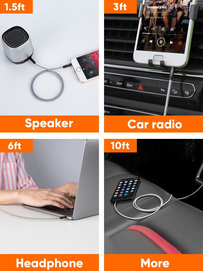 CableCreation كابل كرييشن 2-باك كابل صوت 3.5 مم (3 أقدام / 0.9 متر) ، كابل صوت ستيريو ذكر إلى ذكر 3.5 مم للسيارة ، سماعات الرأس ، الهواتف الذكية ، إيكو دوت ، أنظمة الصوت المنزلية / السيارة ، أجهزة الكمبيوتر المحمولة ، مكبرات الصوت والمزيد - Image 5
