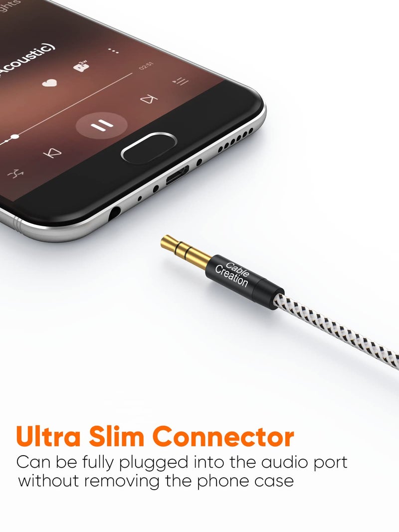 CableCreation كابل كرييشن 2-باك كابل صوت 3.5 مم (3 أقدام / 0.9 متر) ، كابل صوت ستيريو ذكر إلى ذكر 3.5 مم للسيارة ، سماعات الرأس ، الهواتف الذكية ، إيكو دوت ، أنظمة الصوت المنزلية / السيارة ، أجهزة الكمبيوتر المحمولة ، مكبرات الصوت والمزيد - Image 2