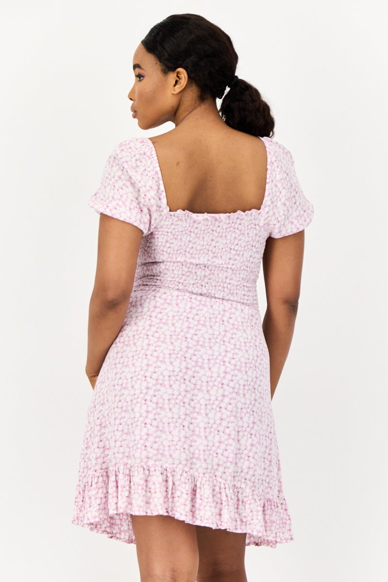 ONLY Women Floral Print Casual Mini Dress, Multicolor - Image 4