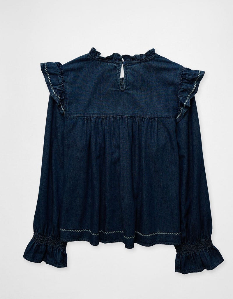 American Eagle AE Long-Sleeve Denim Blouse - Image 4