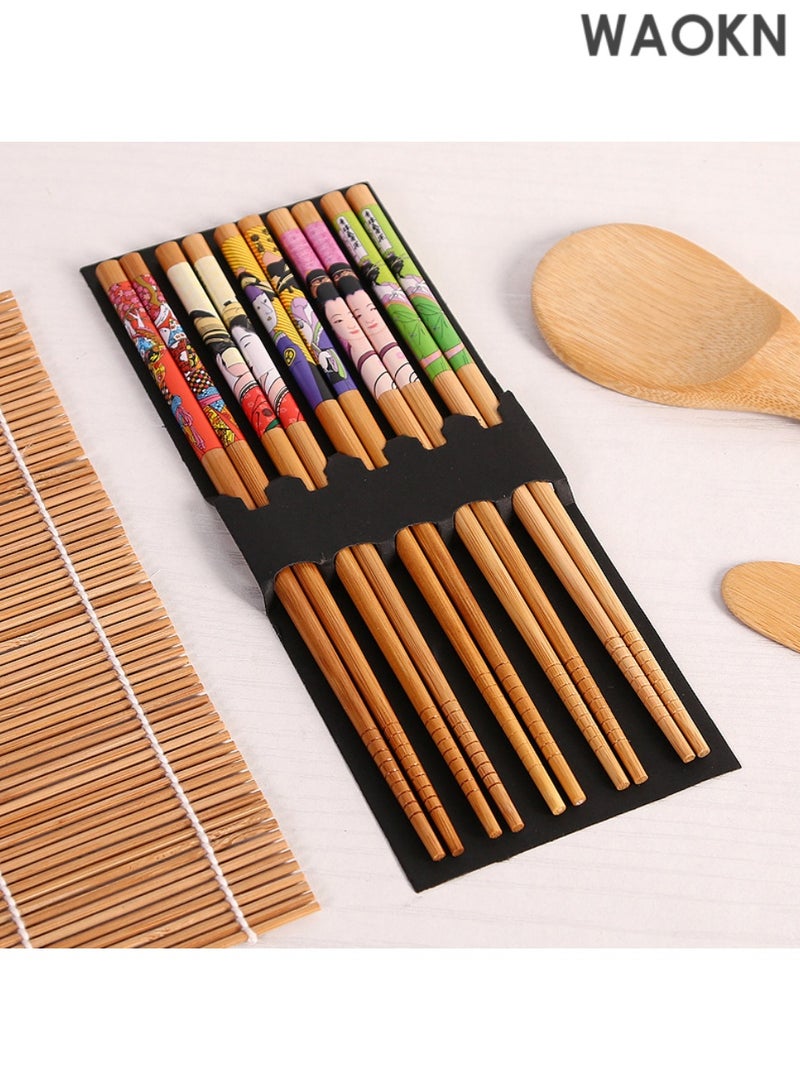 WAOKN Handy Generic Sushi Making Kit, Bazooka Maker with Bamboo Sushi Rolling Mat, Chopsticks, Rice Paddle, Spreader, Cooking Sushi Gifts for Sushi Lovers Beginners Pros,,Attractive Addition To Any Kitchen - Image 5