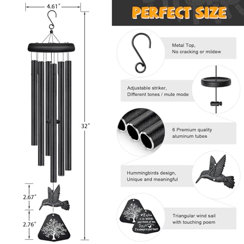 Synhonty Sympathy Wind Chimes for Outside Deep Tone, Memorial Wind Chimes for Loss of Loved One Prime, Bereavement Condolence Remembrance Funeral Gifts for Grieving Friends Loss of Mother Father - Image 5