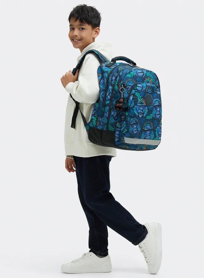 kipling Large backpack (with laptop protection) Unisex Blue Monkey Fun Class Room