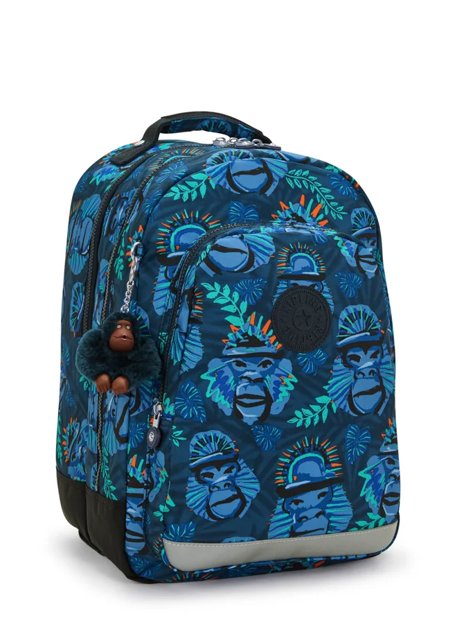 kipling Large backpack (with laptop protection) Unisex Blue Monkey Fun Class Room