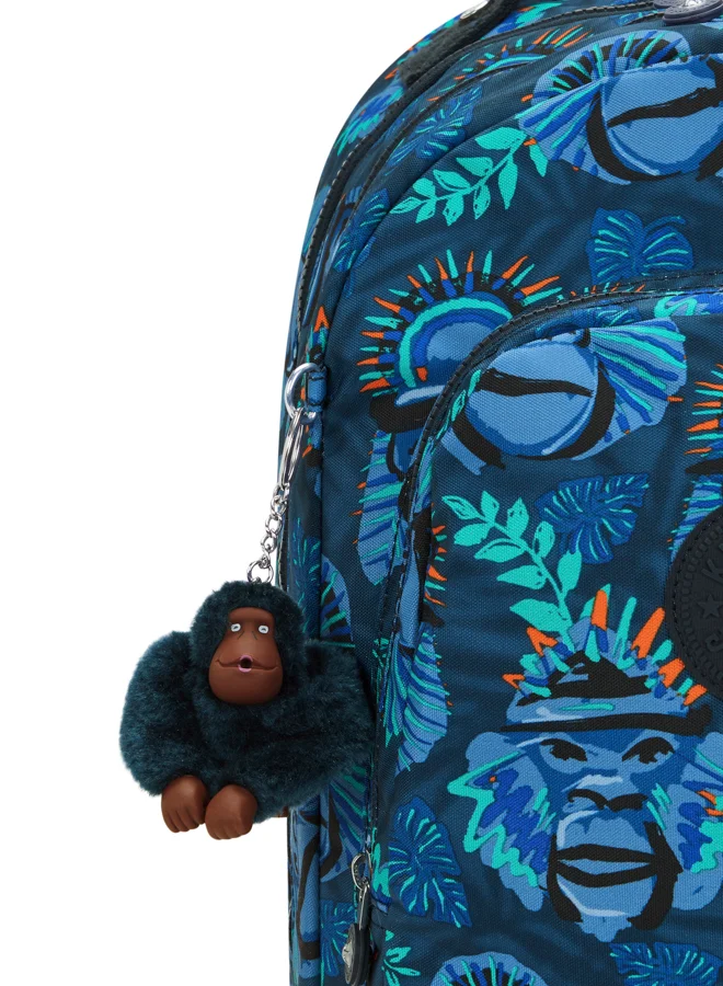 kipling Large backpack (with laptop protection) Unisex Blue Monkey Fun Class Room