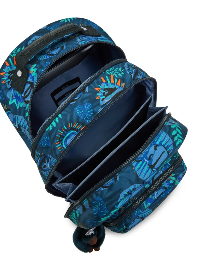 kipling Large backpack (with laptop protection) Unisex Blue Monkey Fun Class Room