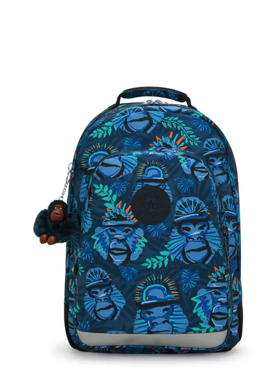 kipling Large backpack (with laptop protection) Unisex Blue Monkey Fun Class Room