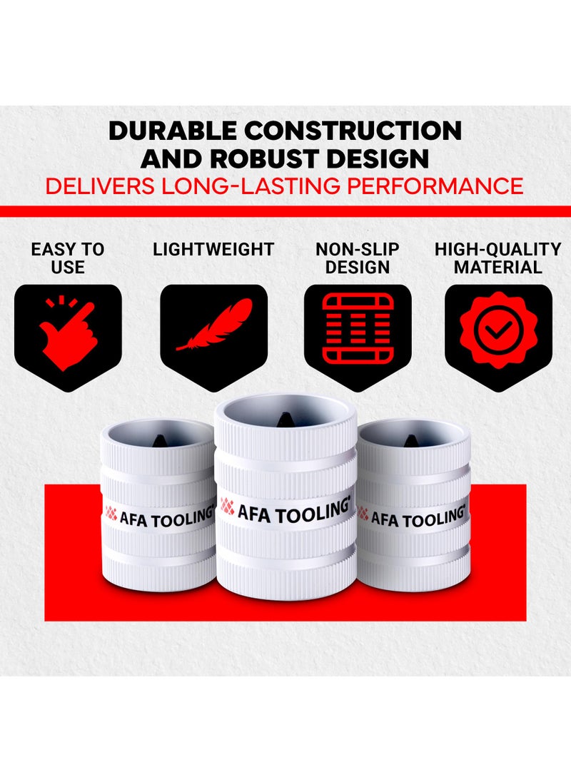AFA Tooling Approved for Automotive AFA Tooling - Inner/Outer Pipe Reamer for 1/4" to 1-1/4" Pipes, Deburring Tool with Inner & Outer Cones for Smoothing & Reaming Copper, Stainless Steel, PVC, Metal & Aluminium - Plumbing Tool  - Image 4