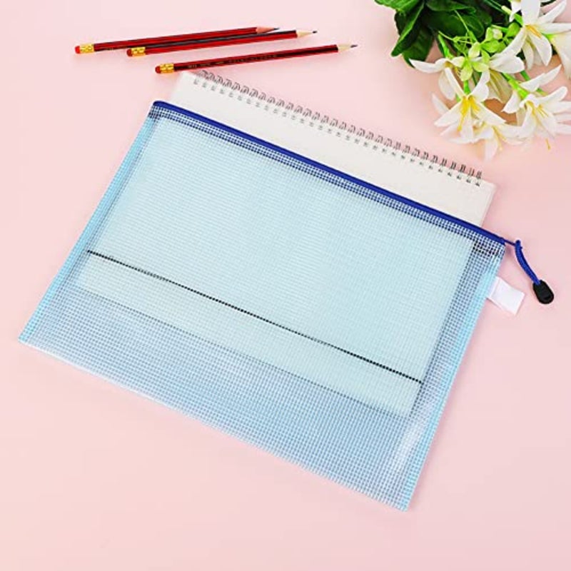 5 Pcs A3 PVC File Storage Bags File Folder Pouch Document Organizer Bag File Holder Wallet with Zipper for School Office - Image 5