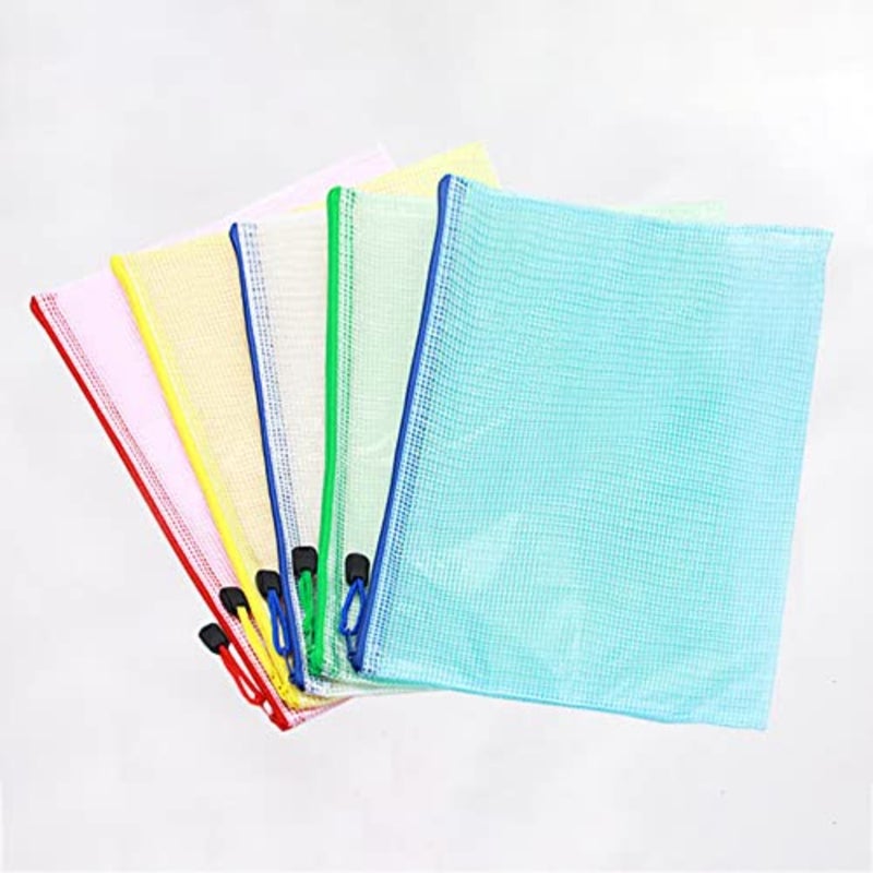 5 Pcs A3 PVC File Storage Bags File Folder Pouch Document Organizer Bag File Holder Wallet with Zipper for School Office - Image 2
