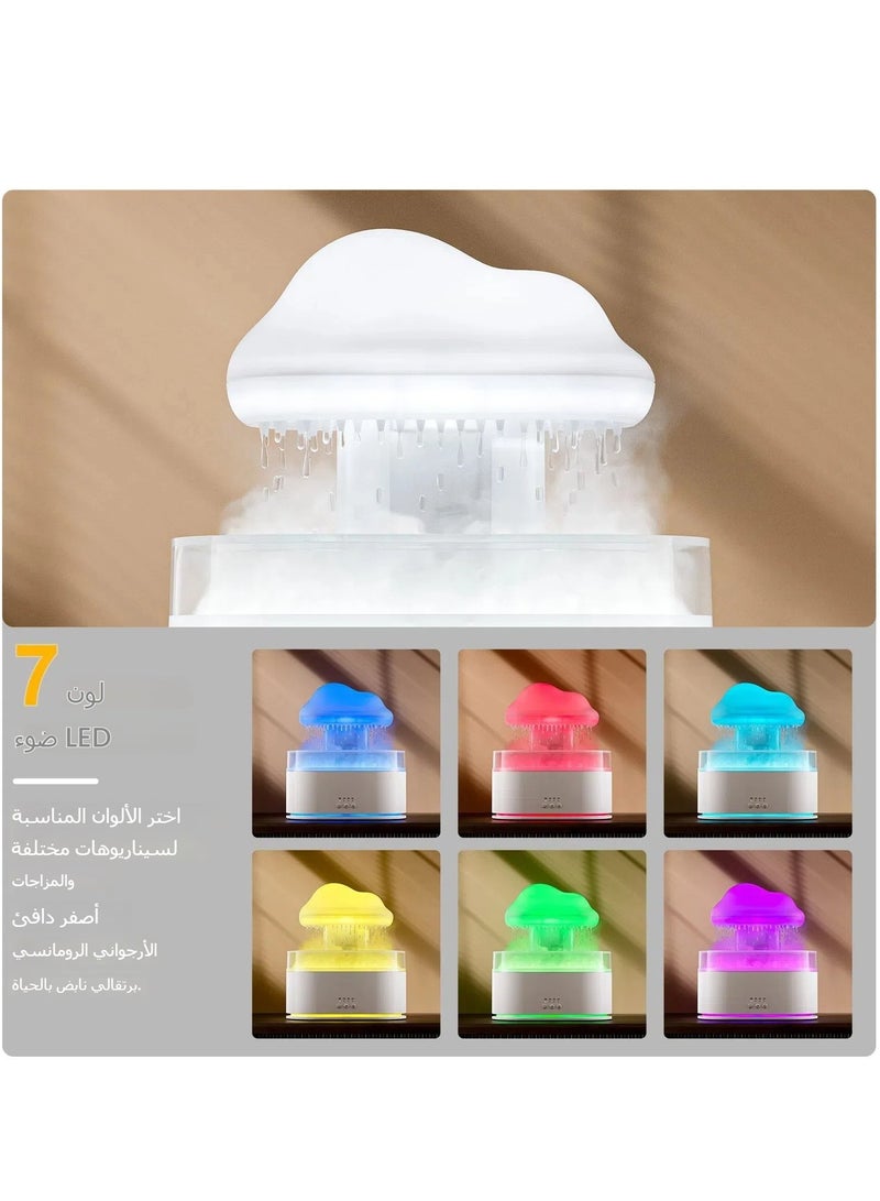 مدفع رذاذ السحابة المطرية مروحة رطوبة ومدفع رذاذ زيت طيار، مدفع رذاذ عطري للأراضي الكبيرة 500 مل، مع 7 ألوان ليد، مؤقت إيقاف تلقائي، للمكتب والمنزل - Image 5