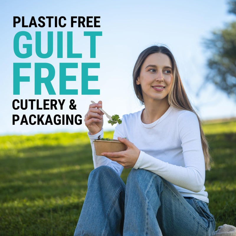 EarthClusive Disposable Wooden Cutlery Set - 300 pcs (150 Forks 100 Spoons 50 Knives) Compostable Utensils Set with Plastic-Free Packaging. Splinter-Free Compostable Cutlery Set for Parties & More - Image 5