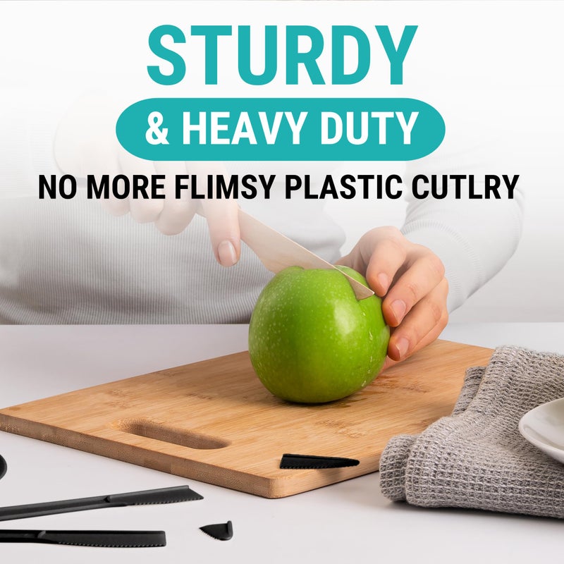 EarthClusive Disposable Wooden Cutlery Set - 300 pcs (150 Forks 100 Spoons 50 Knives) Compostable Utensils Set with Plastic-Free Packaging. Splinter-Free Compostable Cutlery Set for Parties & More - Image 2