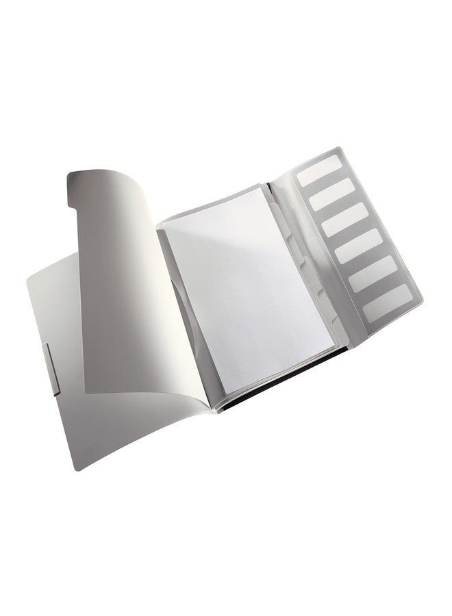 ليتز مجلد ملفات فاخر من نوع Leitz Style PP Divider Book مزود بـ 6 فواصل بعلامات تبويب، لون أسود ساتان (سعة 200 ورقة) - Image 2