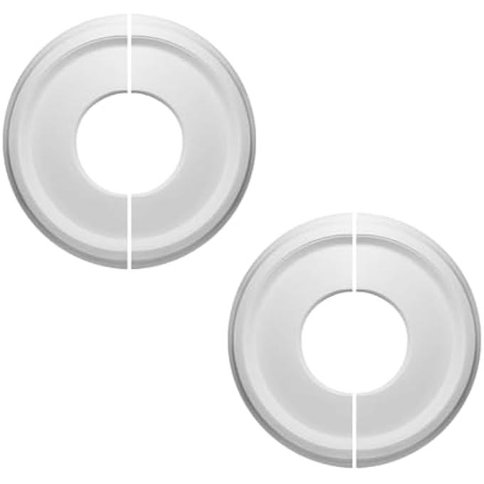 2 PCS WHITE SPLIT CEILING MEDALLION, SPLIT LIGHTING PU CEILING MEDALLION CEILING COVER CEILING FAN LIGHT COVERS FOR LIGHT FIXTURES AND CEILING FANS 10" OD X 3.8" ID - Image 1