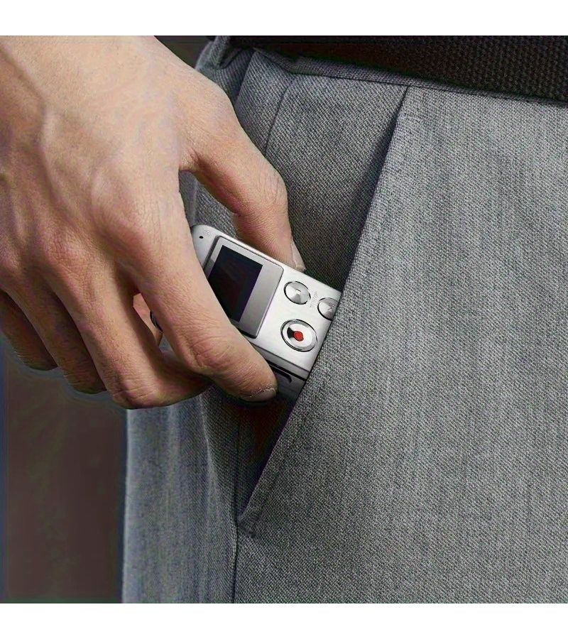 مسجل صوت رقمي 8 جيجابايت فضي مع مشغل MP3 و6 أوضاع، تسجيل صوتي يصل إلى 650 ساعة. - Image 4