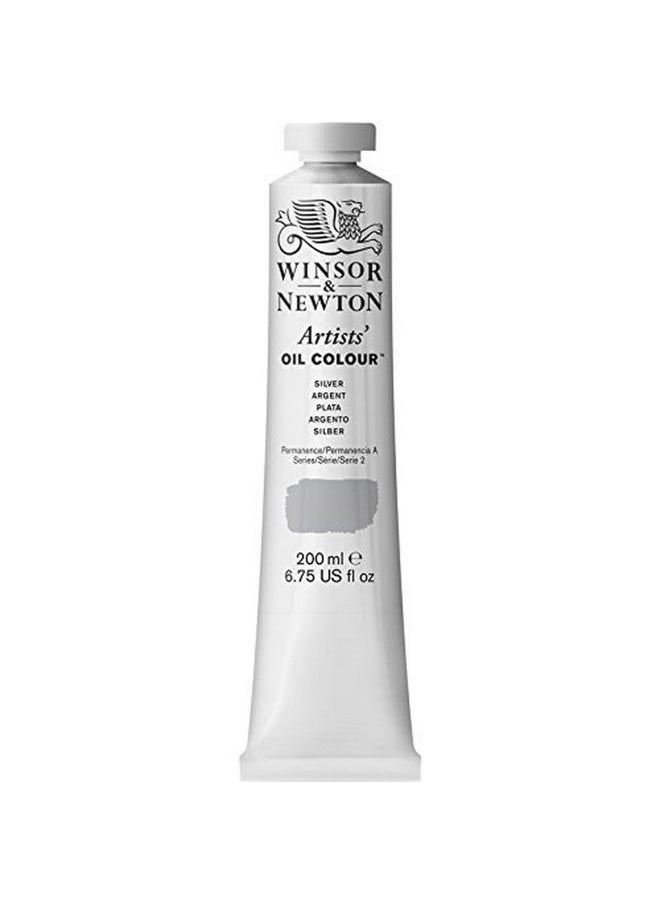WINSOR & NEWTON Artists' Oil Color, 200ml (6.75 oz) Tube, Silver  - Image 1