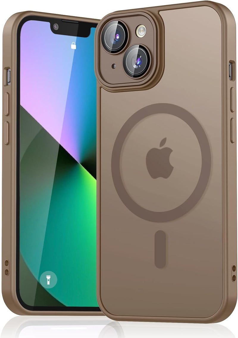 Demark Magnetic for iPhone 13 Case, [Compatible with MagSafe][10 FT Military Grade Drop Protection] [Dual Layer Structure Protection] Non-Slip Heavy Duty Full-Body Shockproof iPhone 13 Cover (Brown) - Image 1