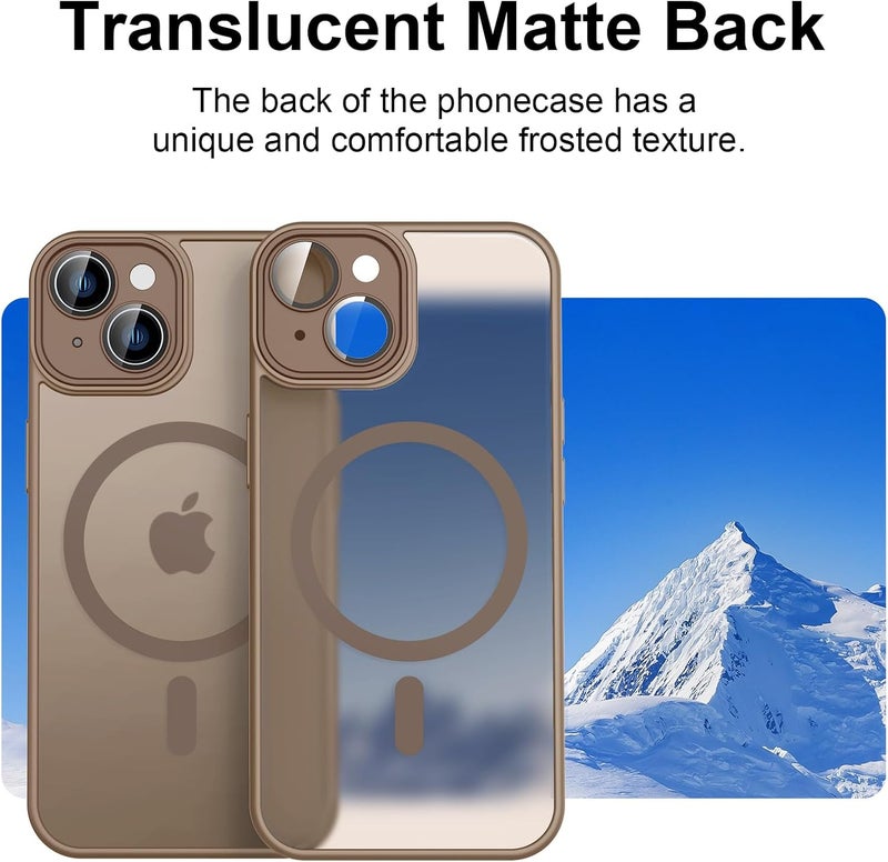 Demark Magnetic for iPhone 13 Case, [Compatible with MagSafe][10 FT Military Grade Drop Protection] [Dual Layer Structure Protection] Non-Slip Heavy Duty Full-Body Shockproof iPhone 13 Cover (Brown) - Image 3