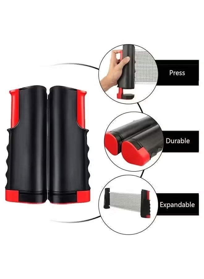 RUIYADA Ping Pong Paddle Set,Portable Table Tennis Set with Retractable Net,2 Rackets,6 Balls And Carry Bag for Children Adult Indoor/Outdoor Games - Image 2