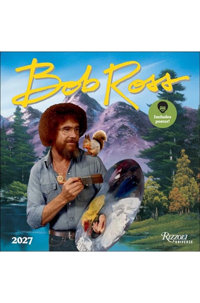 Bob Ross 2027 Wall Calendar with Poster