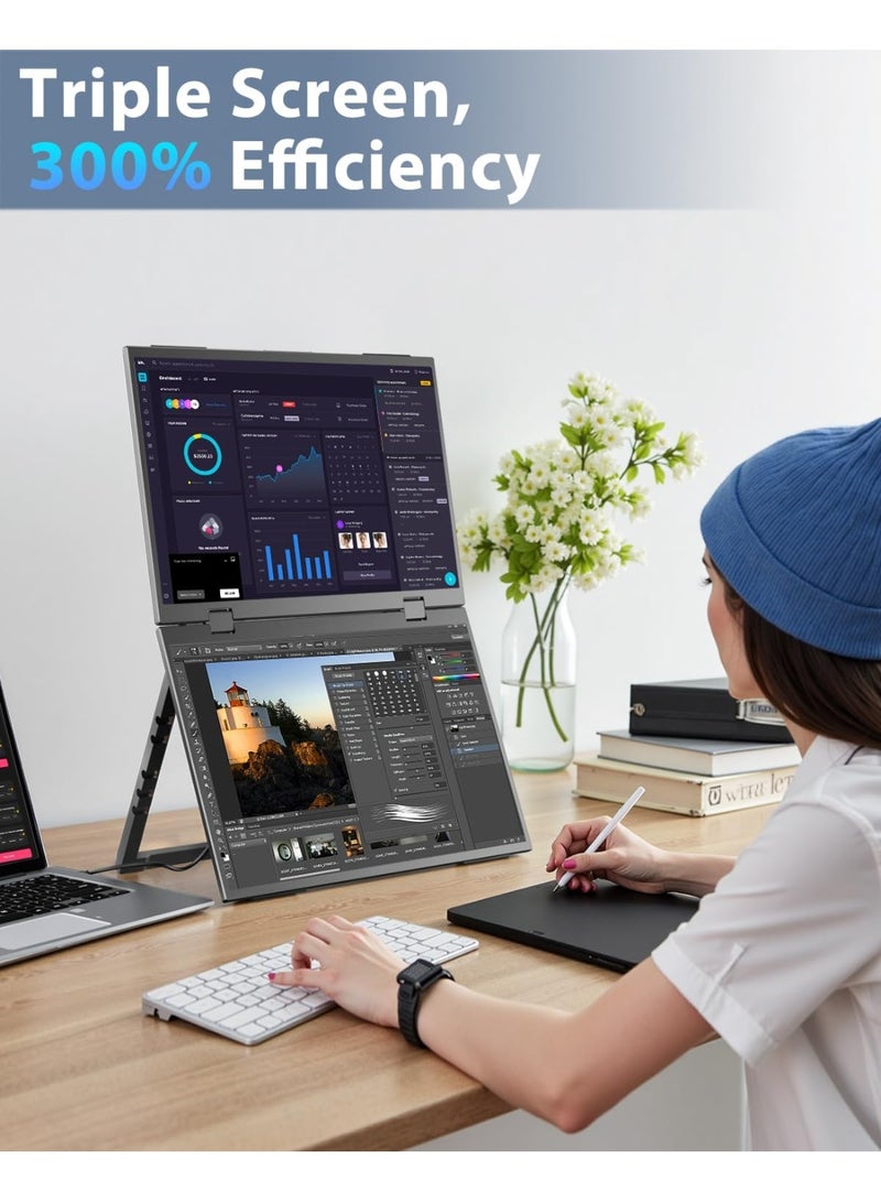 14" Portable Monitor – FHD 1080P IPS External Screen with USB-C & Mini HDMI, Travel Monitor for Laptop, PC, PS4/PS5, Xbox, and Phone - Image 5