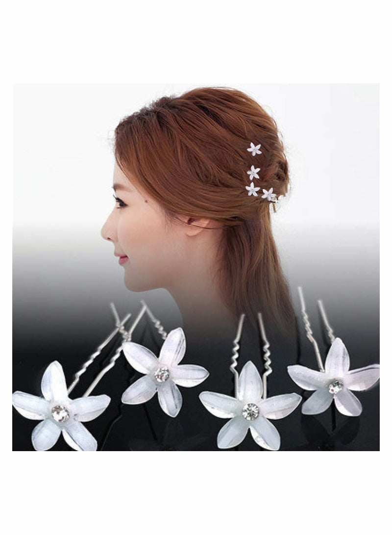Elegant White Diamond U Shaped Hairpin for Women, Perfect Bridal Hair Accessory - Image 4