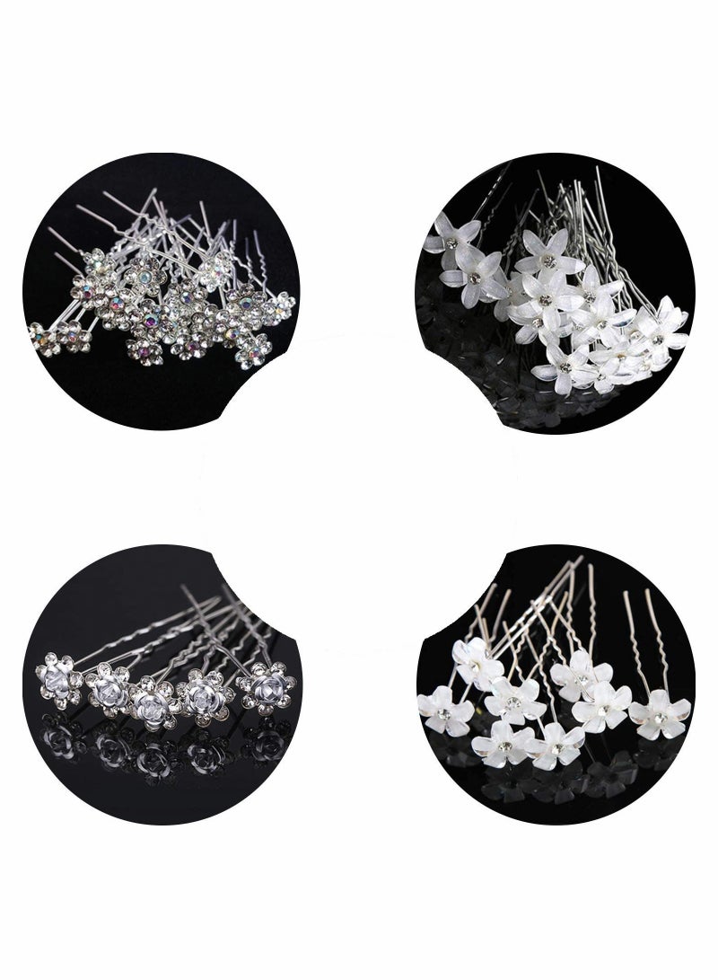 Elegant White Diamond U Shaped Hairpin for Women, Perfect Bridal Hair Accessory - Image 2