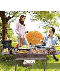 VIO Charcoal Grill Portable BBQ Grill Folding Barbecue Grill Charcoal Shish Kebab Grill Stainless Steel Camping Grill for Outdoor Picnic Patio Backyard Camping Cooking Ramadan Get Together  Suitable For 5 To15 People  - Image 3