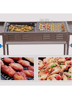 VIO Charcoal Grill Portable BBQ Grill Folding Barbecue Grill Charcoal Shish Kebab Grill Stainless Steel Camping Grill for Outdoor Picnic Patio Backyard Camping Cooking Ramadan Get Together  Suitable For 5 To15 People  - Image 4