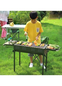 VIO Charcoal Grill Portable BBQ Grill Folding Barbecue Grill Charcoal Shish Kebab Grill Stainless Steel Camping Grill for Outdoor Picnic Patio Backyard Camping Cooking Ramadan Get Together  Suitable For 5 To15 People  - Image 1