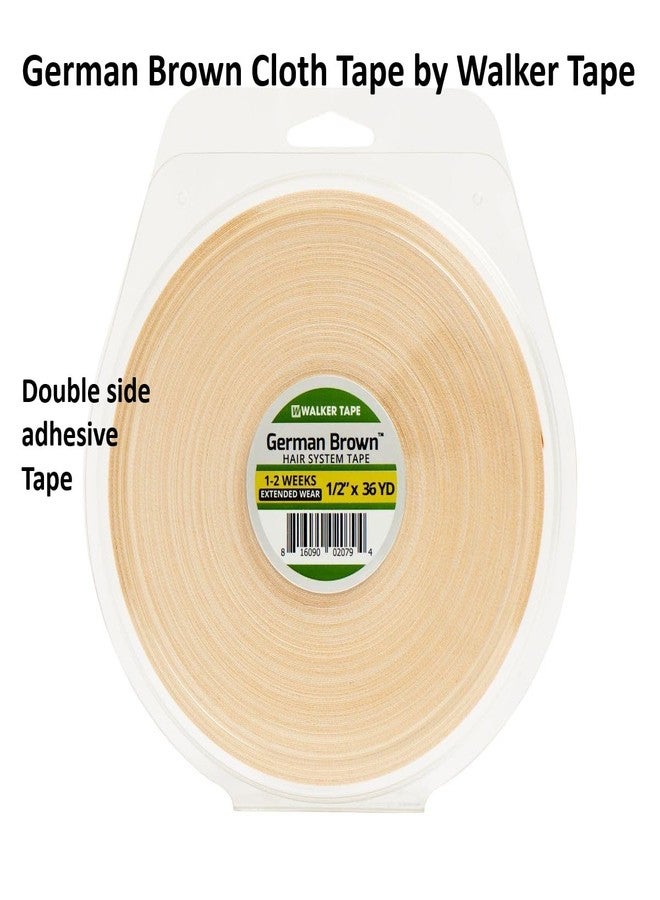 Walker Tape German Brown 1/2"" x 36 Yard Roll Brown Liner Cloth Tape, 1-2 Week Extended wear - Image 2